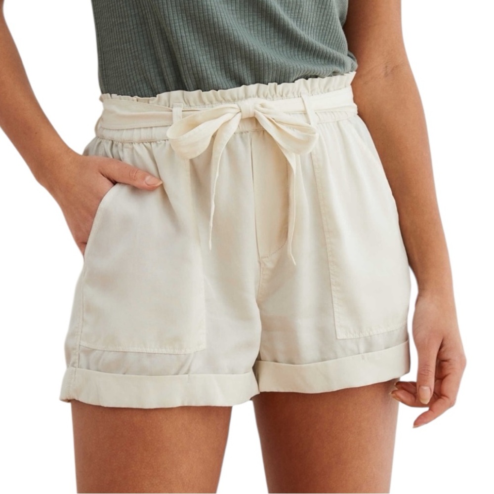 Aerie Paperbag Belted Camp Short Khaki SZ L